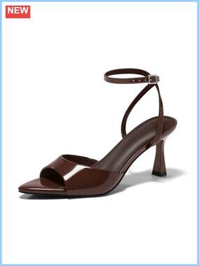 Kitten Heel Open Toe Ankle Strap Dress Sandals